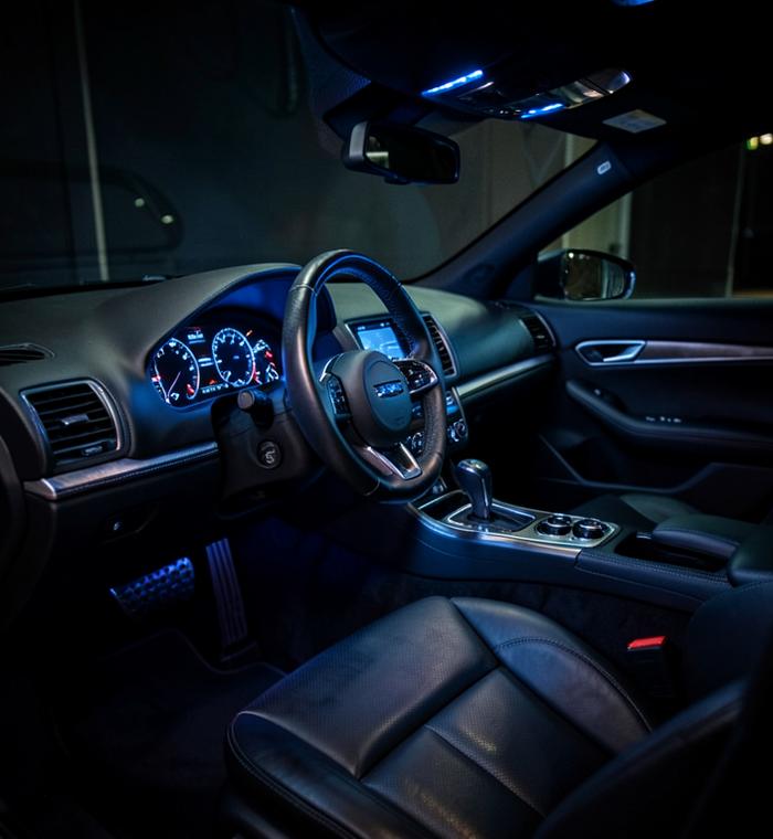 Luxury car interior after deep detailing